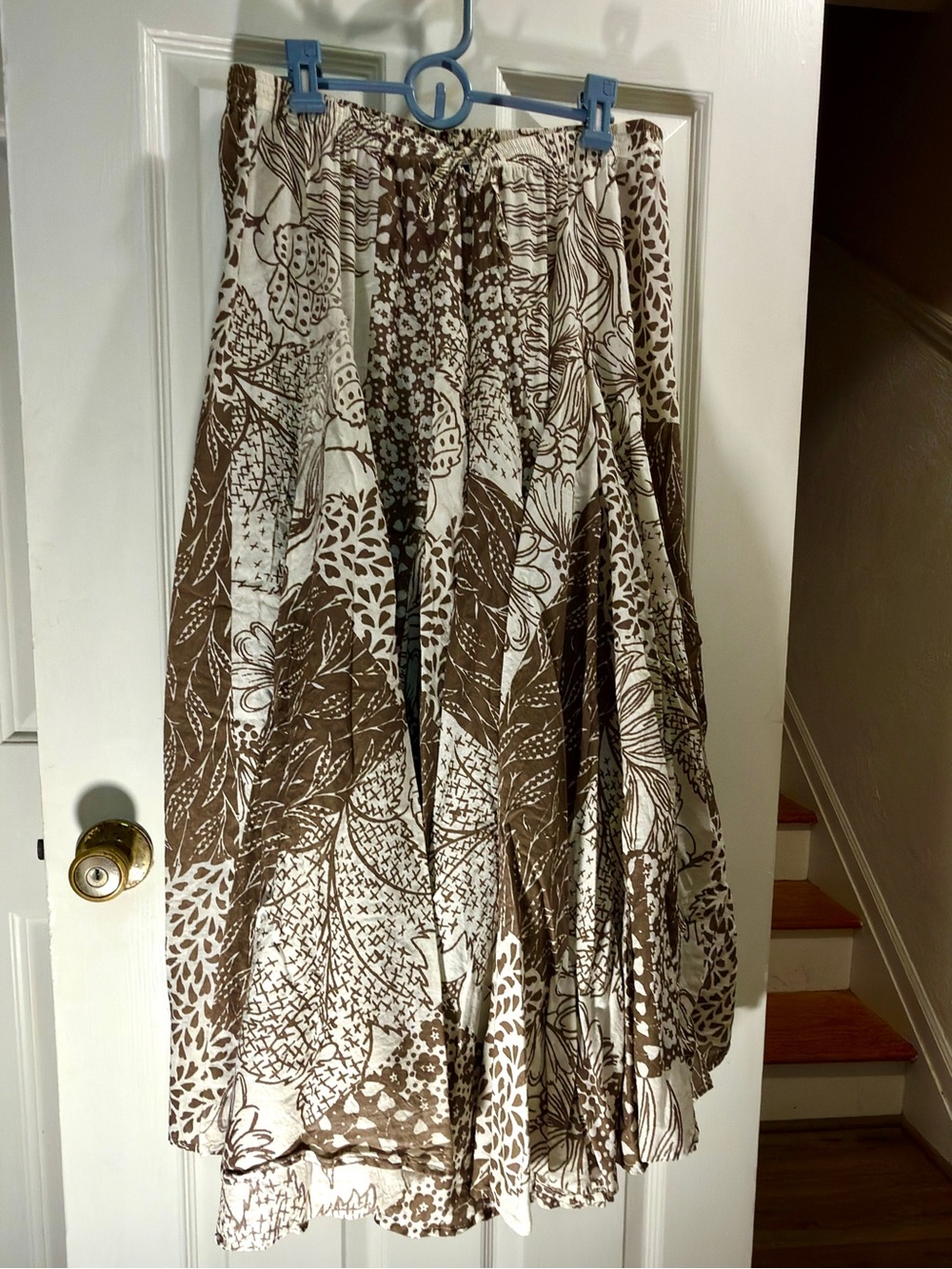 Madison Brown and White Floral Circle Skirt